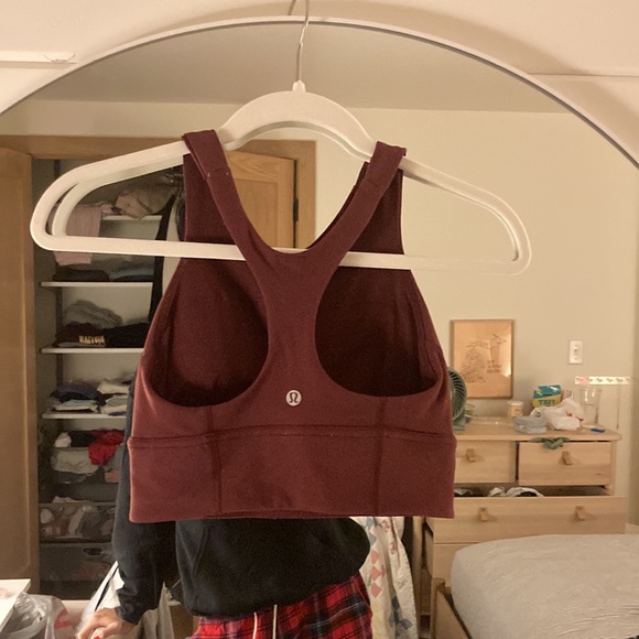 Lululemon Wunder Train Longline Bra, Burgundy Sports Bra, Size 4 - Picture 2 of 5